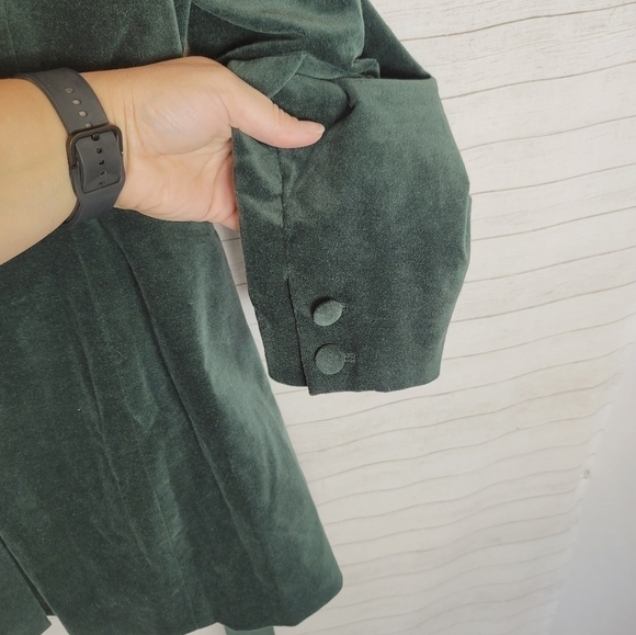 Good American Green Velvet Fit and Flatter Blazer Jacket, sz 4 / XL - Picture 11 of 15